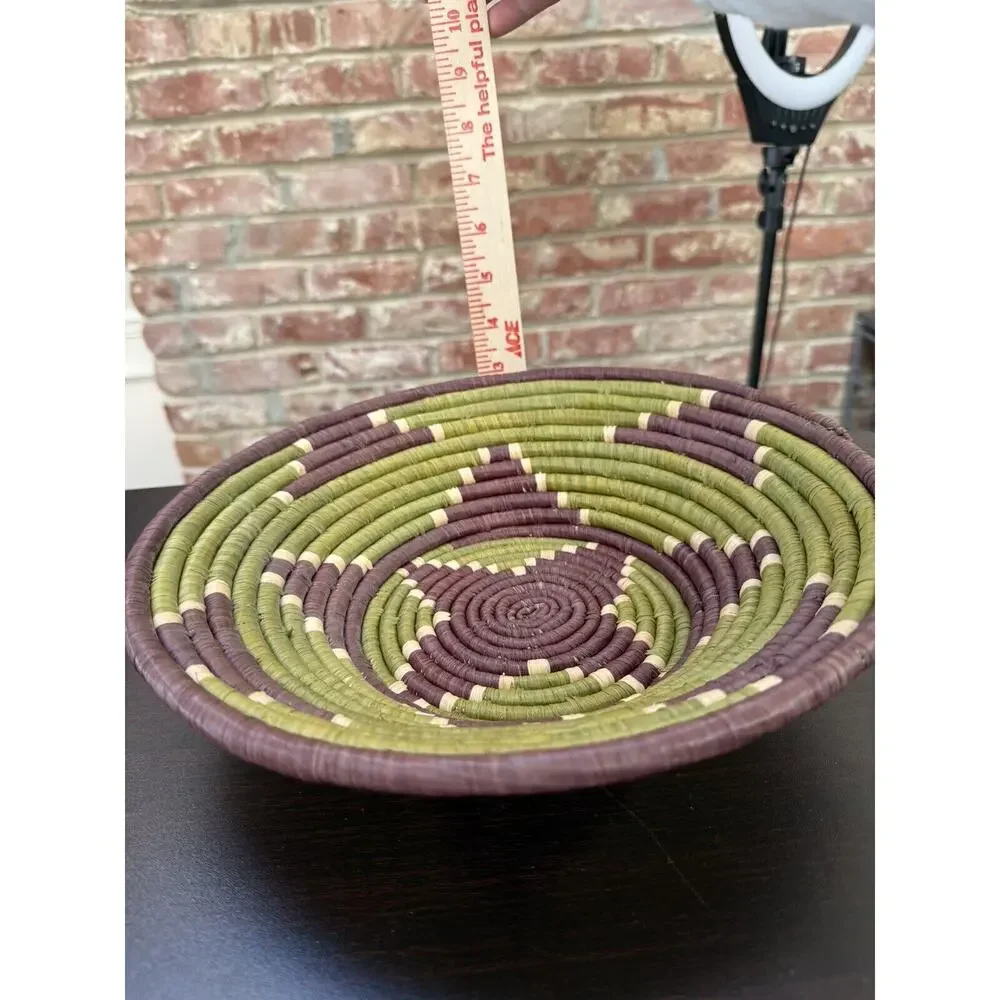 Bukedo Raffia Uganda handwoven Coil Basket Bowl, African Art Decor Natural Fiber